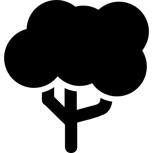Tree of rounded big foliage shape black rounded icon