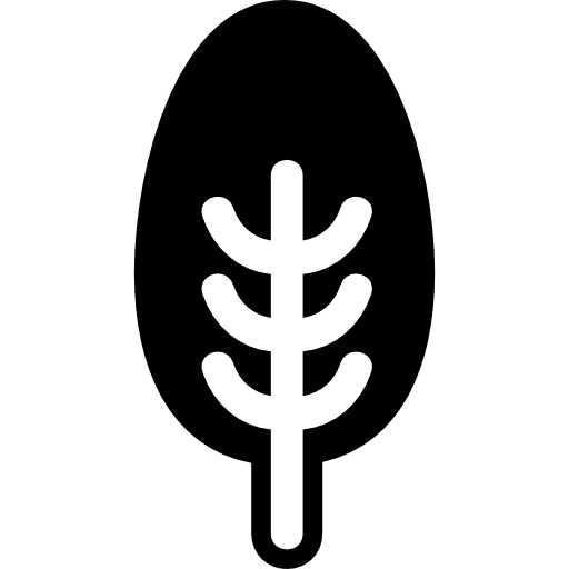 Tree symmetrical shape with oval foliage shapes nature symmetrical icon