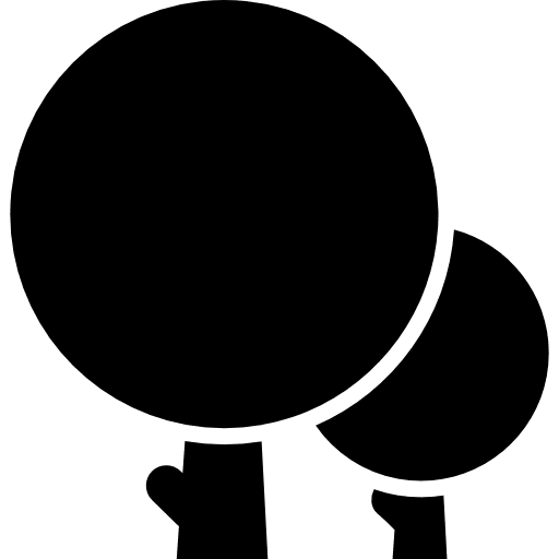 Trees couple with circular foliage trees nature foliage icon