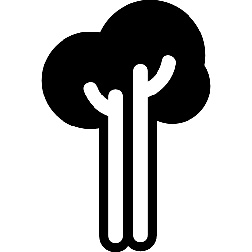 Trees two tall shapes tall shapes nature icon