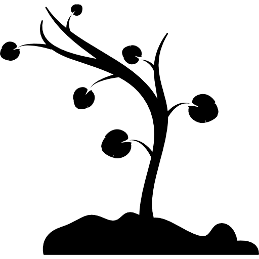 Tree curved to left with few leaves and branches left curved trees icon