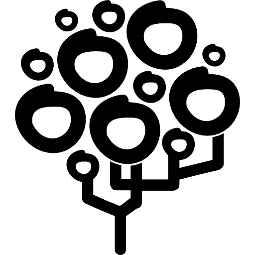 Tree of hand draw foliage circles circles trees shape icon