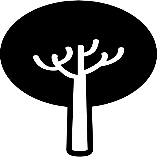 Tree of oval horizontal foliage trees tree nature icon