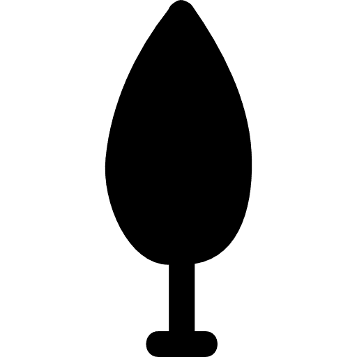 Tree pine shape with upper point point silhouette tree icon