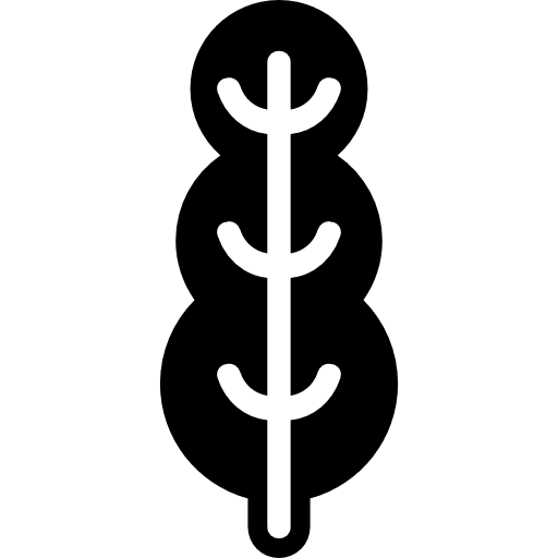 Tall tree rounded shape of three areas nature rounded three icon