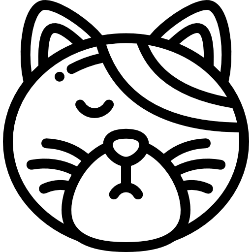 Cat injured healthcare and medical animals icon Cat injured healthcare and medical animals icon