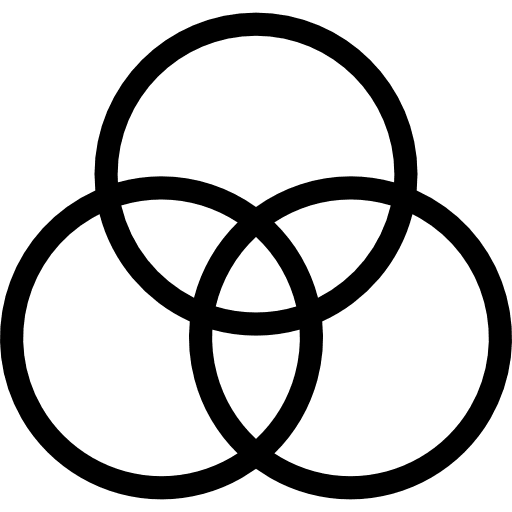 Cmyk circles venn diagram circle print icon