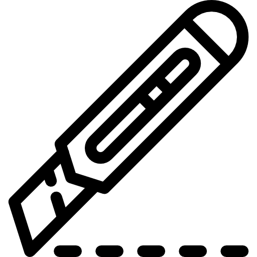 Cutter with lines handmade tool underline icon