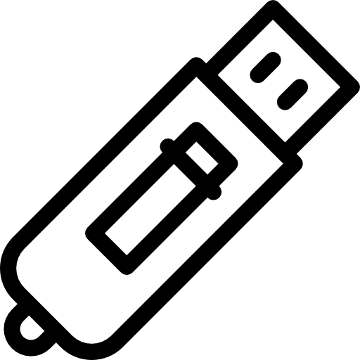 Inclined pendrive technology storage device usb icon