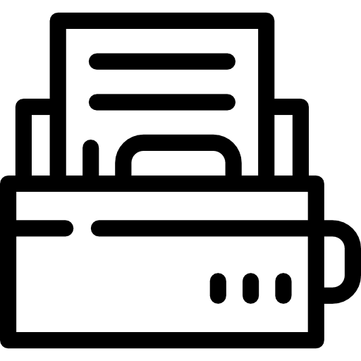 Old printer printing paper vintage icon