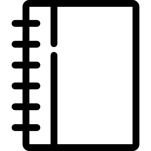 Notebook with rings writing school material notepad icon