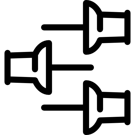 Three pins attachment pins attachments icon
