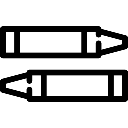 Two crayons education childhood drawing icon