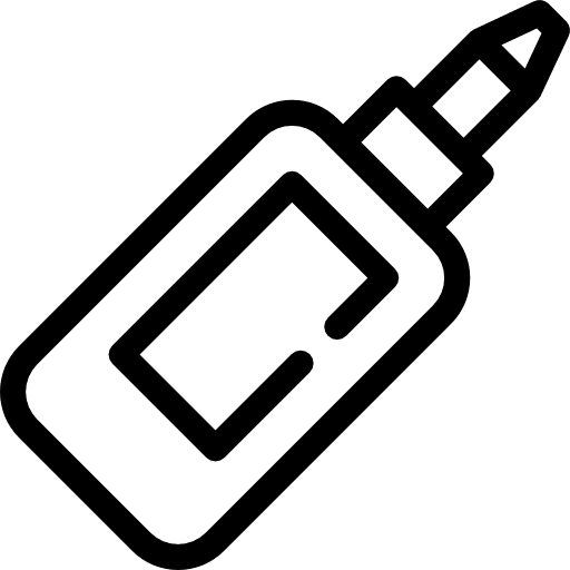 Bottle of glue paste attachment stick icon