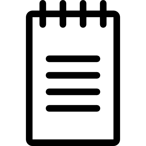 Notepad with text office material school material notebook icon