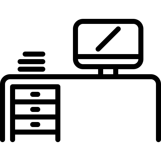 Desk education computer studying icon