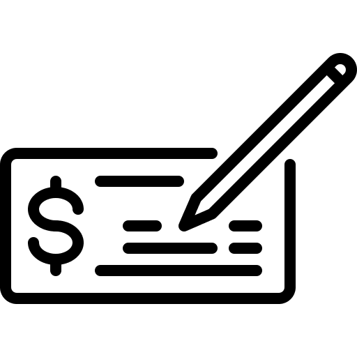 Check pen paycheck business icon