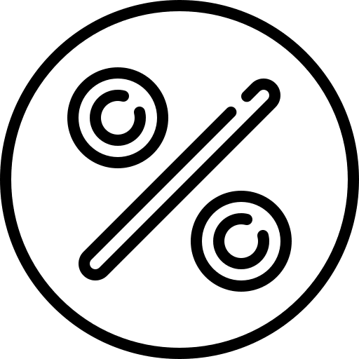 Percent discount percent mathematics icon