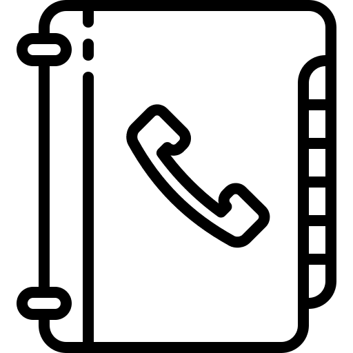 Phone book contact person phone number telephone icon