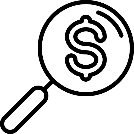 Search business dollar symbol money icon