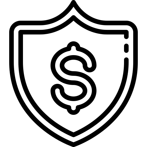 Shield banking money security icon