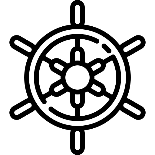 Steering wheel sailboat direction boat icon