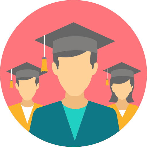 Graduates people cap education icon