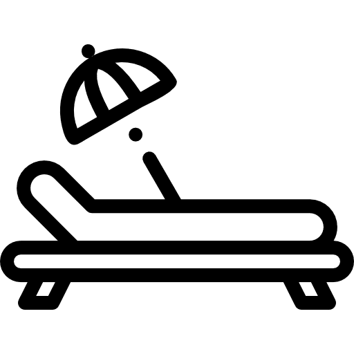 Sunbed vacations sun umbrella beach icon Sunbed vacations sun umbrella beach icon