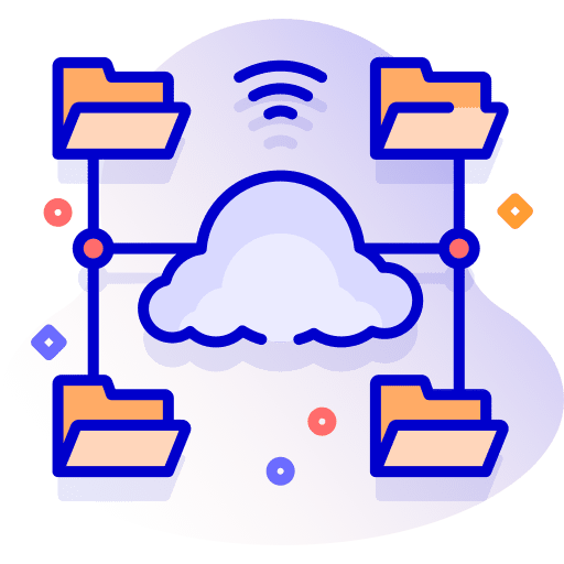 Cloud file sharing files and folders technology icon Cloud file sharing files and folders technology icon