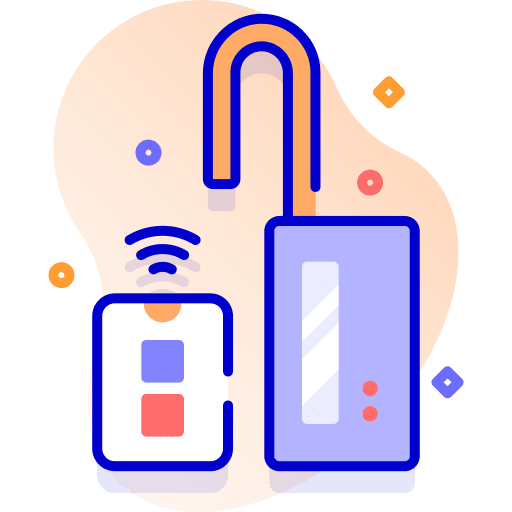 Unlock phone device technology icon Unlock phone device technology icon