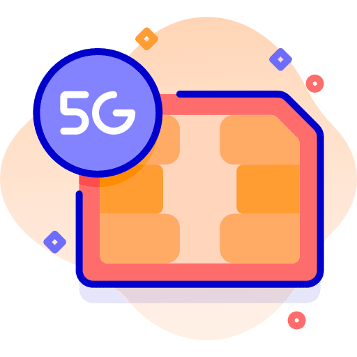 5g signal computer sim card icon 5g signal computer sim card icon