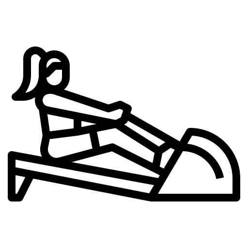 Rowing machine workout machine exercise wellness icon