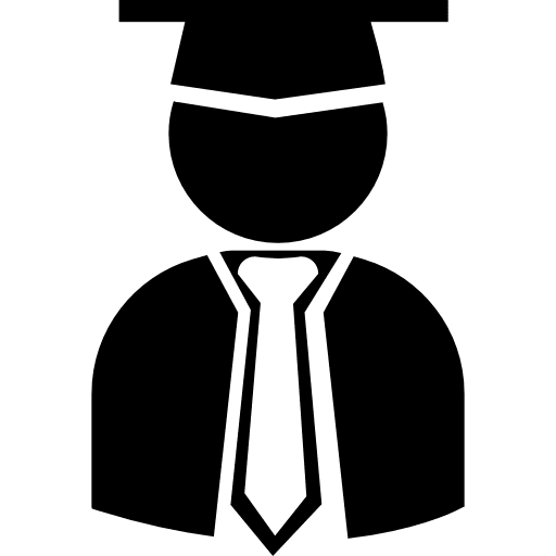 Graduate student with graduation cap, toga and tie graduation cap graduating student graduate icon