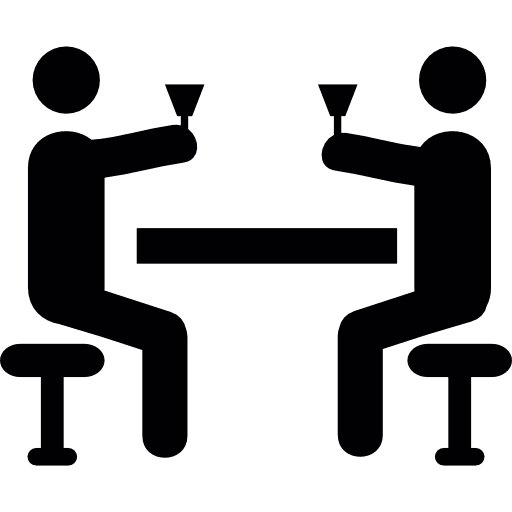 Having a toast drink glasses people icon