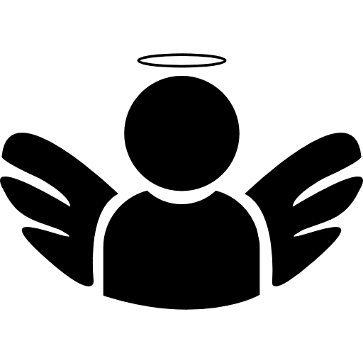 Angel with wings and halo angel people halo icon