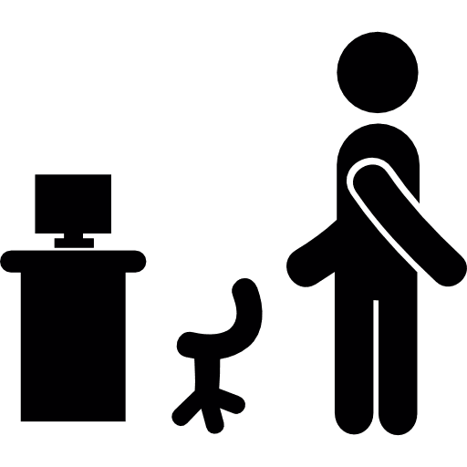 Man in office human desk person icon