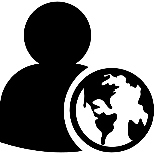 Profile user with earth symbol world profile user user symbol icon