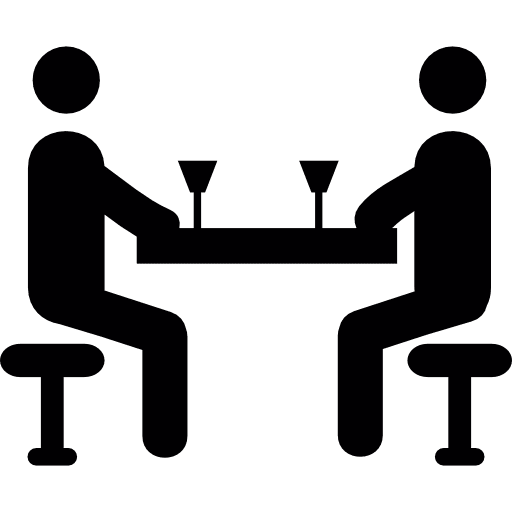 Two friends drinking social alcohol drink icon