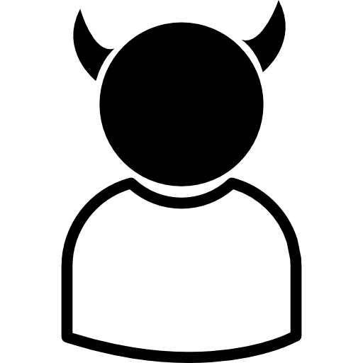 Devil bad horns persons icon