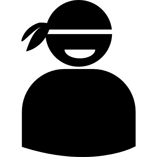 Male with bandana silhouette people man male icon