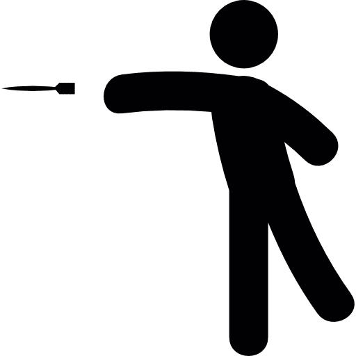 Man launching darts leisure entertainment sports icon