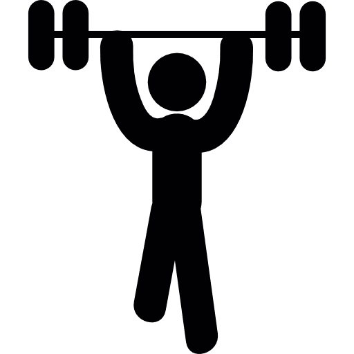 Man lifting weights strong crossfit sports icon