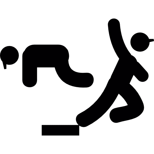 Two persons doing physical excercises exercise gymnast sports icon