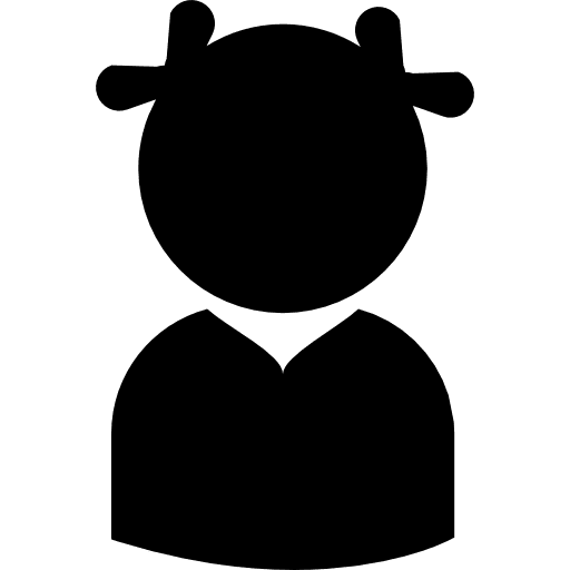 Girl with ponytails ponytails girl silhouette people icon