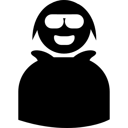 Happy young smiling person with glasses persons people young icon