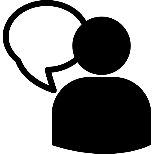 User with message balloon social chat profile user icon