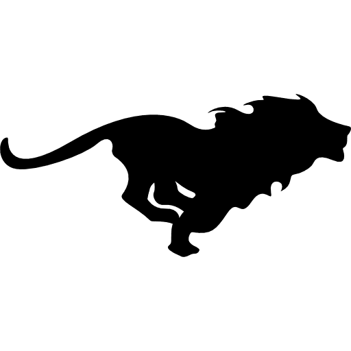Running lion shape animals animal icon