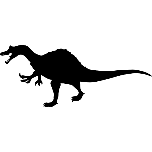 Dinosaur shape of irritator extinguished silhouette dinosaur icon
