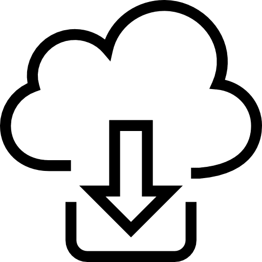 Cloud computing download multimedia option data icon