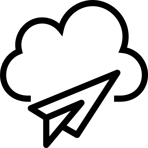 Cloud computing send cloud weather icon